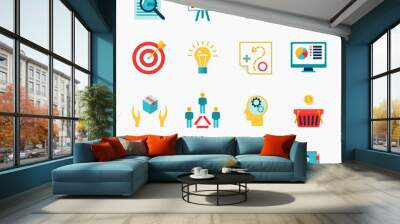 Marketers flat icon Wall mural