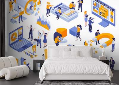 Marketing Strategy Icon Set Wall mural