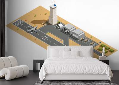 Military Air Base Isometric Composition Wall mural