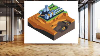 Mining Industry Isometric Composition Wall mural