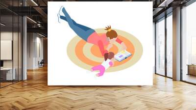 Nanny Isometric Illustration Wall mural