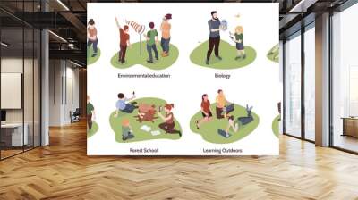 Nature Education Isometric Concept Wall mural