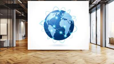 Network globe icon Wall mural