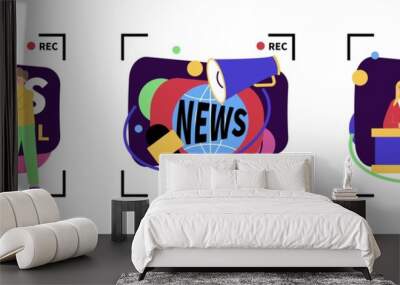 News Rec Compositions Set Wall mural