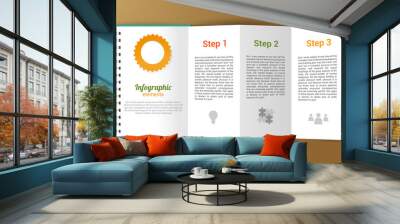 Notepad unfolded infographic Wall mural