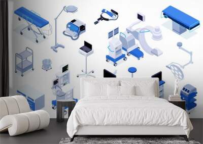 Operating Room Isometric Set Wall mural