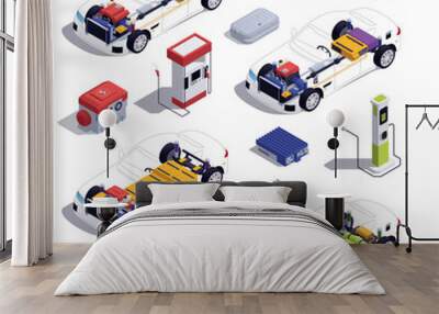 PHEV Vehicles Set Wall mural