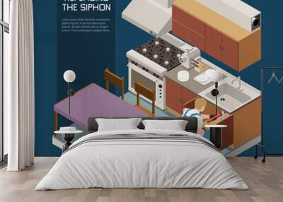 Plumber Isometric Composition Wall mural