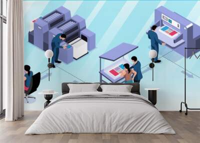 Print Production Horizontal Infographics Layout Wall mural