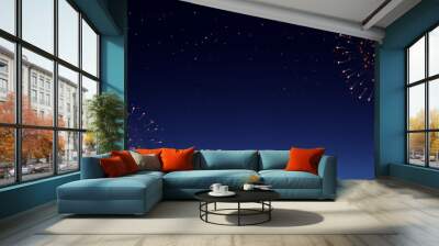 Pyrotechnics And Fireworks Realistic Banner Wall mural