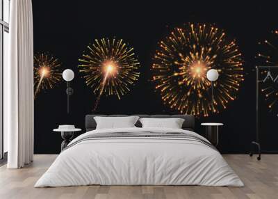 Pyrotechnics And Fireworks Set Wall mural