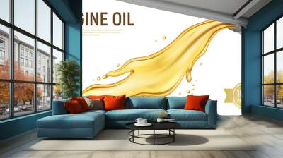 Realistic Motor Oil White Background Wall mural