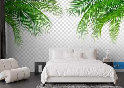 Realistic Tropical Leaves Frame Wall mural