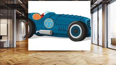 Retro racing car icon Wall mural