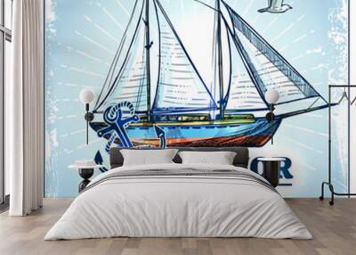 Sail Ship Poster Wall mural