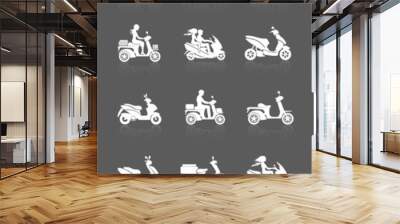 Scooter Icons Set Wall mural