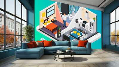 Smart Home Isometric Composition  Wall mural