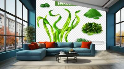 Spirulina Realistic Transparent Set  Wall mural