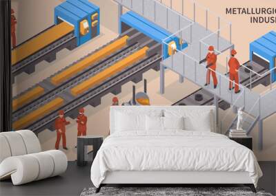 steel industry isometric Wall mural