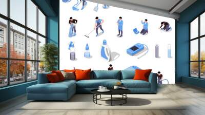 Swimming Pool Service Icons Wall mural