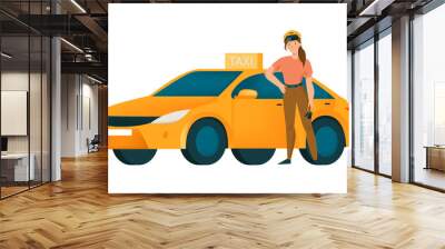 Taxi Driver Icon Wall mural