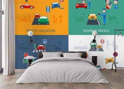 Traffic Violation Set Wall mural