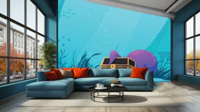 Underwater Cartoon Background Wall mural