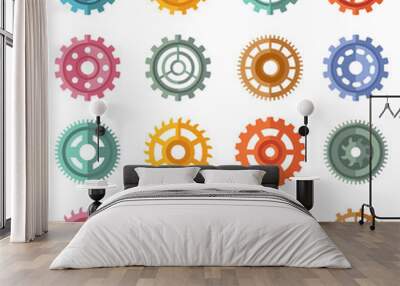 Various style color gears set Wall mural