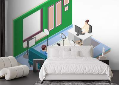 Vlogger Isometric Composition Wall mural