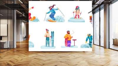 Winter Ski Vacations Compositions Wall mural