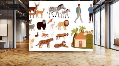 Zoo Icons Set Wall mural