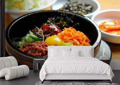 dolsot bibimbap. Hot Stone Pot Bibimbap  Wall mural