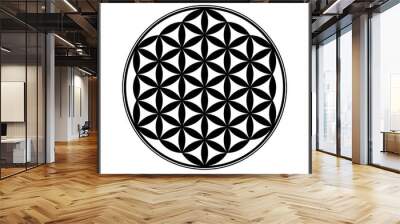 Flower Of Life. Sacred geometry, vector element.  Wall mural