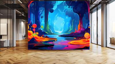 Abstract Lava Lamp colorful illustration painting Wall mural