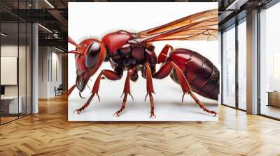 Red Wood Wasp isolated white Wall mural