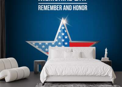 Memorial day - banner template design with masses of copy space.  Wall mural