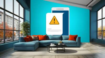 Mobile phone with a warning sign	 Wall mural