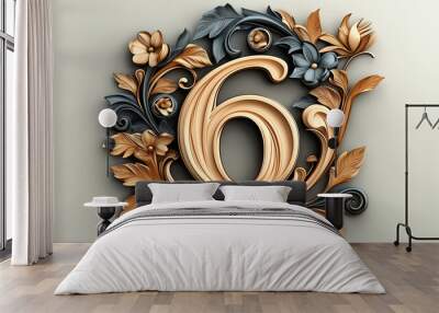 Beautiful floral pattern number, beautiful patterns, beautiful designs, beautiful artwork. Wall mural