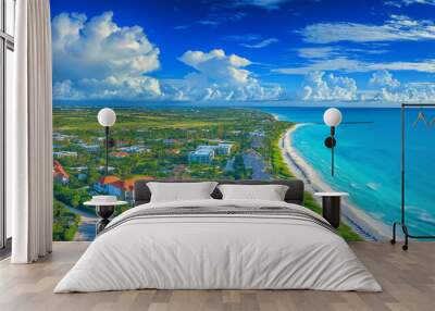 Grace Beach is beautiful, the sea water is beautiful, the sky is clear, and the atmosphere is good. Wall mural