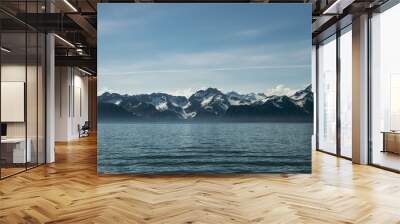 Alaskan mountains by the ocean Wall mural