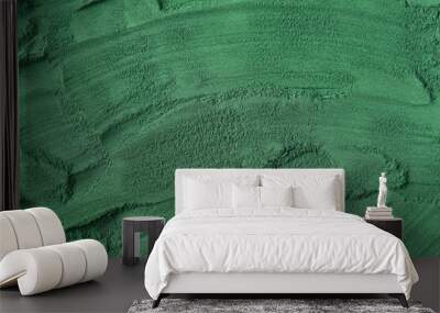 green background texture made of gorund spirulina algae Wall mural