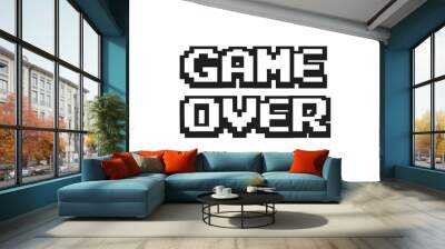 Game Over text on white background.8 bit game.retro game. Wall mural