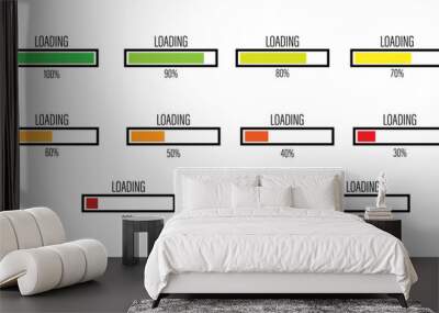 Loading bar concept. Loading icons set.Load bar collection. loading icons on white background.	 Wall mural