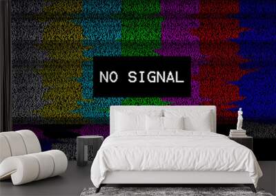 No signal TV test pattern background Wall mural