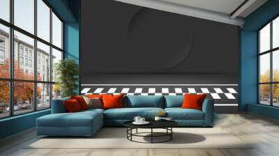 Race track finish line racing on dark room Wall mural