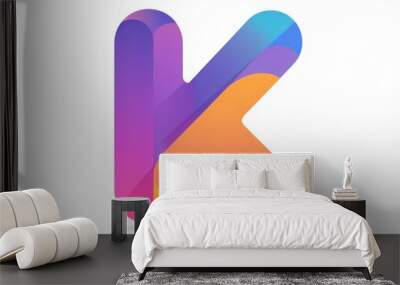 An elegant icon of the letter 'K' in gold, perfect for logos, symbolizing leadership and innovation in business Wall mural