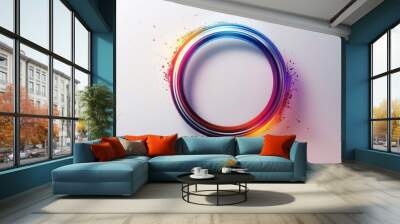 circular abstract logo, white background Wall mural