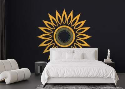 sunflower icon logo design Wall mural