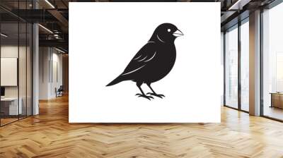 Finch bird silhouette vector illustration Wall mural