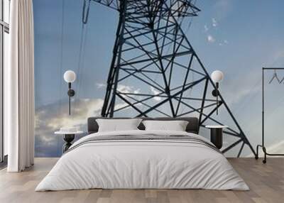 power transmission tower on background of blue sky Wall mural